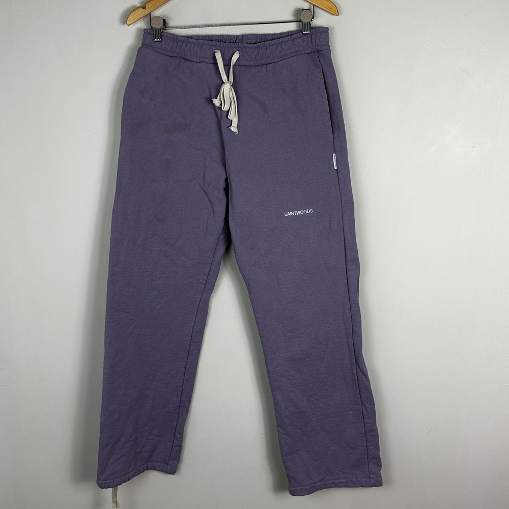 Saintwoods Canada Heavyweight Sweatpants Joggers Purple Unisex Size Large Cotton